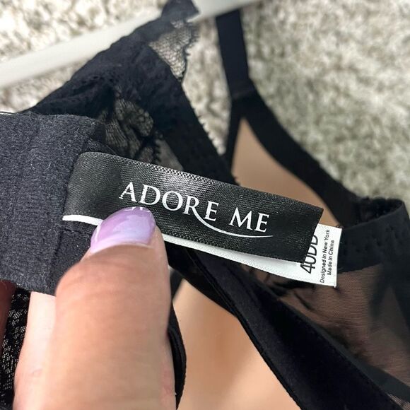 Adore Me Bra Women’s 40DD Black Floral Lace - Picture 5 of 7